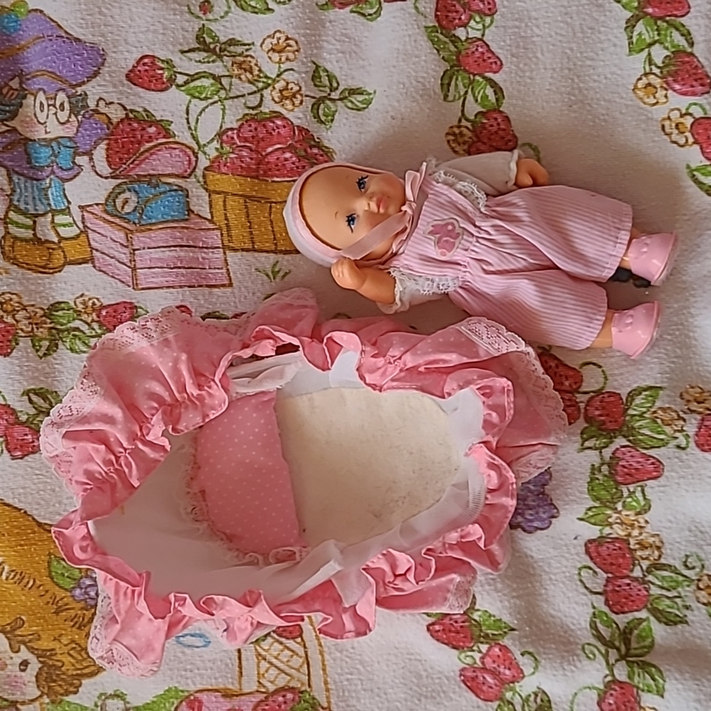 Vintage Galoob Bouncin Babies and Crib